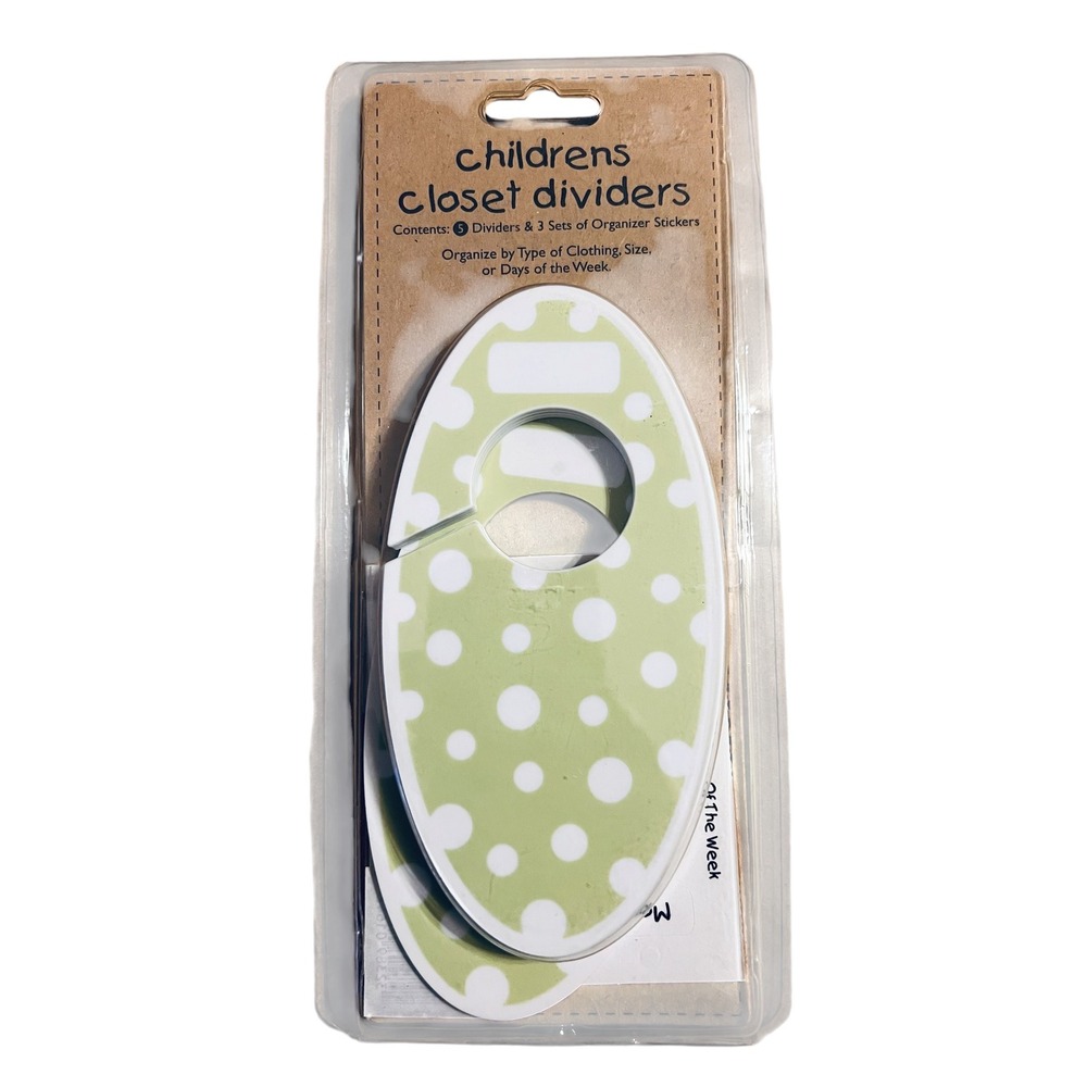 Sugarbooger by ORE Originals Children's Closet Dividers Set Green Polka Dot NIP